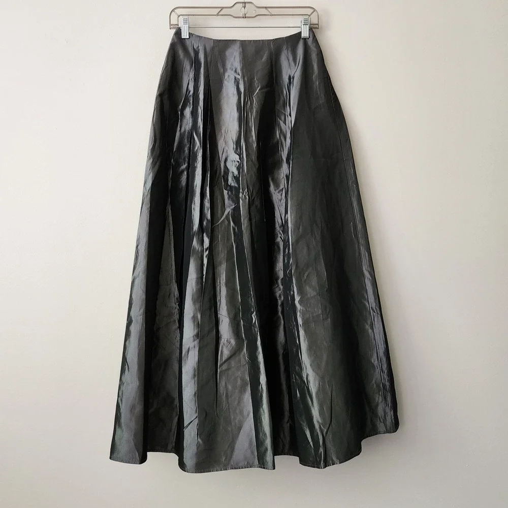 VTG SCOTT MCCLINTOCK Gray Metallic Formal Dress Skirt Old Money Cocktail Size 4P